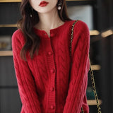 Toloer Purple Striped Soft-Clip Single-Dcupy Clasp-Clip Sweater Women's Cardigan Jacket 2025 New Autumn And Winter
