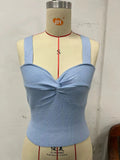 Toloer New Sweater Belt Vest Inside The Knot V Neck Without Sleffowed Wear Bottom Strapless Top Female-Outfit