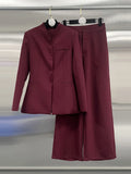 Of Angola Red 2025 Autumn And Winter New No-Neck Waist-High Design Simple Pants