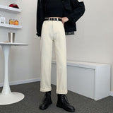 Toloer Jeans Female Autumn Loose Wide Leg Straight Leg Show Thin Large Size Fat Mm Harun Radish Dad Cigarette Pipe Pants-Outfit