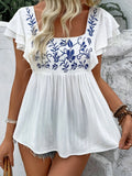 Summer New Printed Collar T-Shirt