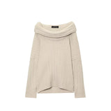 Homemade New Women's Sleeve Slot Sleeve Shoulder Knitted