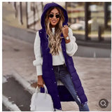 Casual Solid-Colored Hooded Sleeveless Sleeveless Vest Coat