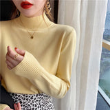 Milk Sweater Women Wear Semi-High Collar Knitted Bottomed Sweater In Autumn And Winter, A New 2023 Soft Top Inside-Outfit