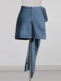 Toloer 2024 Mid-Waist Stereo Rose Piece Decorative Hip Denim Skirt-Outfit