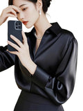 Toloer High-End Feeld Dingy Shirt 2025 Early Spring French Age-Down Mature Shirt Commuting Exquisite Comfortable Top