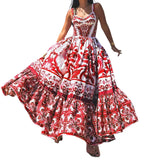 Toloer Spot 2024 Spring And Summer New Female Fashion Temperament Large Long Print Halenders Dress-Outfit