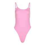 Toloer Summer New Women's Wear Slim Show Thin Fashion Pure Color Sleeveless Sling Jumpsuit-Outfit