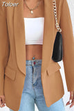 Women's Fashion Temperament Casual Long Sleeve Professional Elegant Office Lady High Street Blazer Clothing