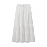 Homemade New Women's Lace Sticker Shirt Loose Dresses Two-Piece