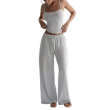 Women's Fashion Slings Tight Rope Sexy Waist Wide Legs Loose Suit
