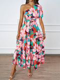Women's Clothing 2026 Summer New Sexy Collar Print Bohemian Seaside Holiday Dress