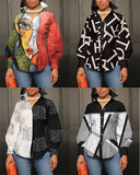 Independent Station New Fashionable Printed Ladies' Long-Sleeved Shirts From Stock-Outfit