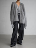 Hot Spring And Autumn Imitation Sting Cardigan Women Lazy Wind Loose Sweater Jacket Soft Long-Sleeved Knitted