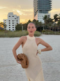 2025 Women's New Sexy Sleeveless Knitted Tweed Long