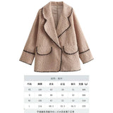 New Women's Autumn And Winter Fashion Fur Collar Collar Collar Velvet Jacket