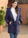 Women's Autumn And Winter New Large-Size Hooded Warm And Slim Down Cotton Jacket With Medium-Long Style-Outfit