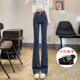 Toloer Women's Wear 2024 New Elastic High Waist Slim Show Thin Hot Girl Bell Bottoms Ins-Outfit