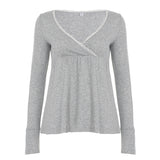 Lustful Wind Bump Color Lace Collar Loose Lazy T-Shirt Sexy Boobs Inside The Doll Dress