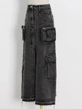 Toloer Design Sense A Skirt Spring 2024 New Fashion Temperament Splicing Tooling Pocket Skirt Woman-Outfit