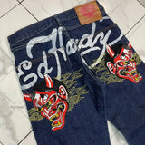 Year's Hot Gothic Y2K Men's Jeans Hip-Hop Loose Punk Style Harajuku Jeans-Outfit