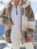 Hot New Autumn And Winter Loose Plush Multi-Color Hooded Coat