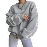 Women's Y2K Grunge Loose Pullover Sweatshirts Letter Print Casual Thickened Long Sleeve Tops Autumn Hoodie Streetwear-Outfit