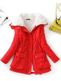 VAREY LIN New Winter Cotton Coat Women Casual Slim Snow Outwear Medium-long Wadded Jacket Thick Cotton Padded Warm