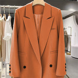 Toloer Small Suit Jacket Female Spring And Autumn 2024 New Korean Version Straight Tube Casual Niche Design Fried Street Fashion Top-Outfit