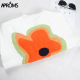 Aproms Trendy 2021 Jacquard Pullovers and Sweater Women Winter Knitted Warm Jumper Plus Size Female Street Style Loose