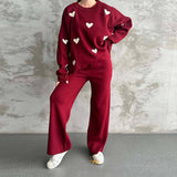 2025 New Women's Long-Sleeved Love Loose Casual Knitting