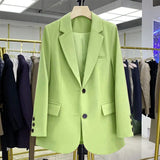 Toloer Suit Jacket Female Small Man 2024 Spring And Autumn Short Retro Korean Version Casual Show Thin Suit Woman-Outfit