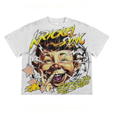 Sales 2024 Summer New T-Shirts Hip-Hop Punk Printed Patterns American Gothic Street Men's T-Shirts-Outfit