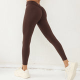 Toloer Embarrassment Line Peach Hip Fitness Yoga Pants V Waist Hip Tight Sports Pants-Outfit