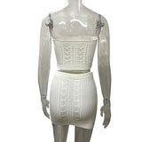 2025 New Fashion Women's Clothing Wrapped Breastless Sleeve Small Breasted Hottie Solid-Colored Bag Hip Skirt