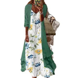 Toloer 2024 Summer Women's Print Holiday Dress Indian Style High Skirt Skirt Two Sets-Outfit
