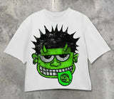 T-Shirt Y2K Hip-Hop Letter Retro Cross Graphic Print Oversized T-Shirt Men's Round Neck Cotton Short-Sleeved Shirt-Outfit