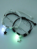 of 2 Black White Y2K Star Charm Luminous Rope