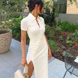 Dress Ladies Button Up Side High Split Shirt Dresses Summer Gothic Clothes CheongSam Outfits For Woman New Arrival