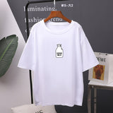 7 color Printed T Shirt Women 2020 New Harajuku Korean Oversized 100% Cotton Summer Tees Ins Soft Female