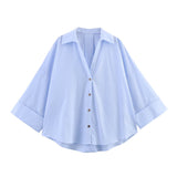 Homemade New Women's Classic Fashion Wide Sleeves Prefectural Shirt