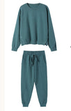 Chic Women Sweater Pullovers & Elastic Waist Harem Pants Autumn Winter Female 2 Pieces Knitted