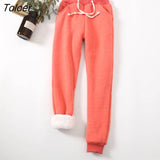 Winter Thicken Plush Sport Pants Women 2023 Drawstring Elastic Waist Harem Pants Woman 9 Color Casual Sweatpants