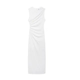 Women's Clothing 2025 Spring New Sleeveless Folding Decorative Fan Flute Dress Dress