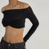 Spring And Summer Explosion Women's First-Word Collar Perspective Wrapped Bra Short