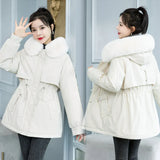 Cotton-Padded Jacket Female Long Style 2023 New Velvet Pie To Overcome Cotton-Padded Jacket Korean Version Loose Down Cotton Jacket Winter Coat-Outfit