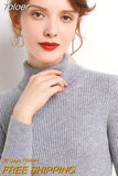 Women Casual Soft Cashmere Elastic Sweaters Turtleneck Slim Knit Pullovers For Women Solid Jumpers