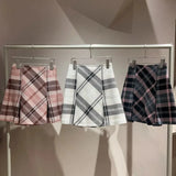High Waist Plaid Mini Skirt-Outfit