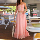 Cami Tie Up Top And Maxi Skirt Set-Outfit