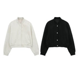 New Soft Solid Color Loose Pilot Jacket 3046272-Outfit
